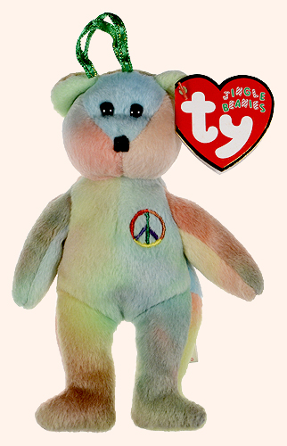 Peace (thread nose) - bear - Ty Jingle Beanies