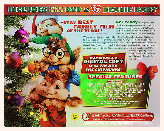 Movie DVD Alvin And The Chipmunks with Alvin Beanie Baby - back