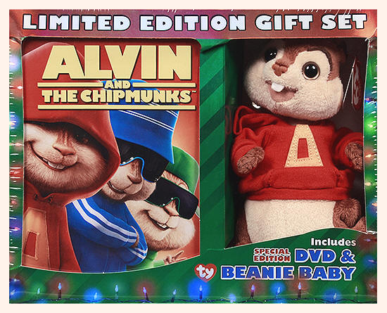 Movie DVD Alvin And The Chipmunks with Alvin Beanie Baby - front