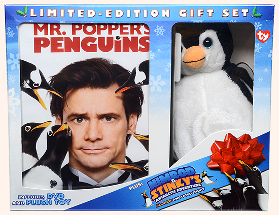 Mr. Popper's Penguins movie DVD with Chills Beanie Baby