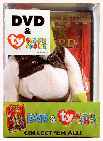 DVD movie Shrek The Third (version 1) with Shrek Beanie Baby - front