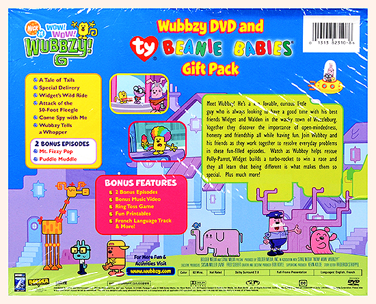 DVD gift pack with Wubbzy - back