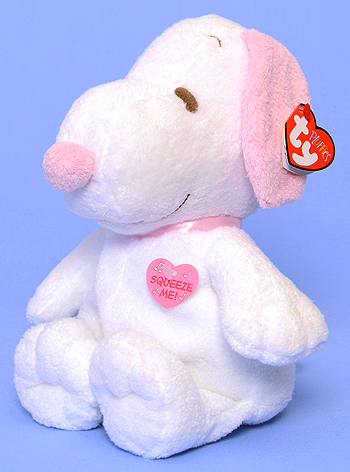 Snoopy (white with pink ears) - dog - Ty Pluffies