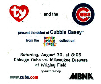 Cubby Casey - commemorative card front