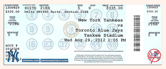 Fastball - game ticket front