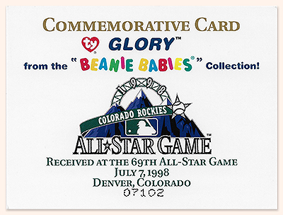 Glory sports commemorative card front