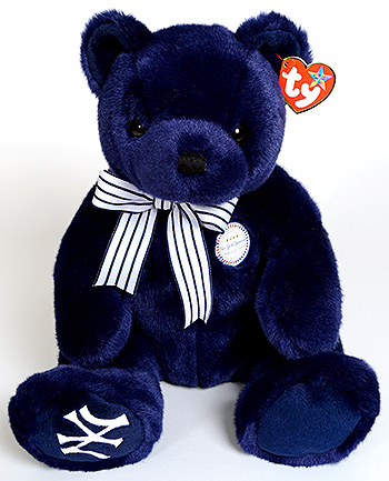 World Class (New York Yankees logo right foot, sports MBNA promotion) - bear - Ty Beanie Buddies