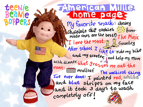 American Millie homepage from the Ty website
