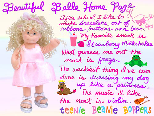 Beautiful Belle homepage from the Ty website
