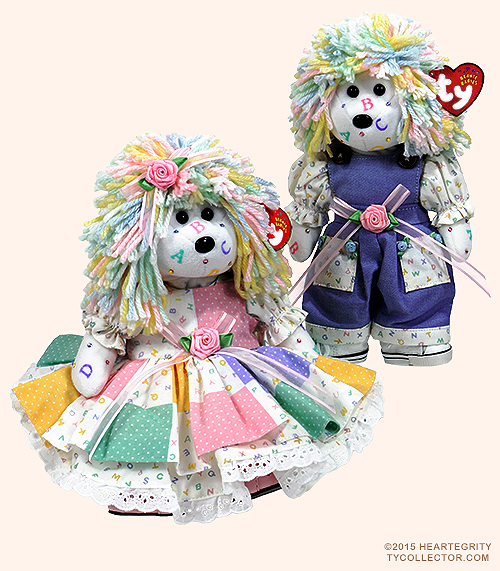 Pastel Baby Rags (pair) - Tina Tate decorated Ty bear