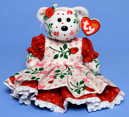 Hearts and Roses - Tina Tate decorated Ty bear